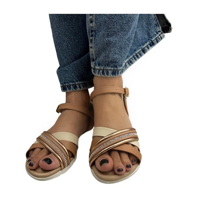 Sandalia Modare 7190.102 Salto Anabela Baixo Leve Macia Feminino