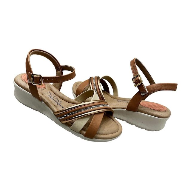 Sandalia Modare 7190.102 Salto Anabela Baixo Leve Macia Feminino