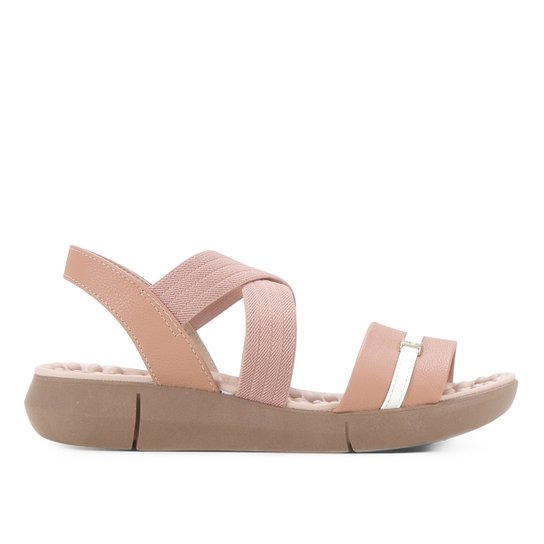 Sandália Modare Flatform Tiras Cruzadas Feminina - Nude