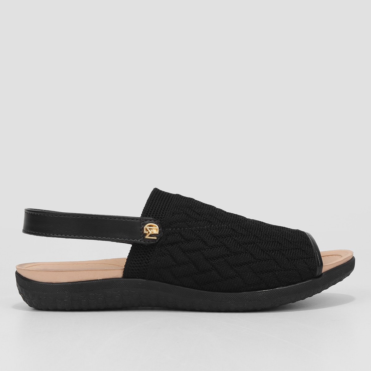 Sandália Modare Tira Larga Feminina - Preto Menor preço em Sandália Modare Tira Larga Feminina - Preto