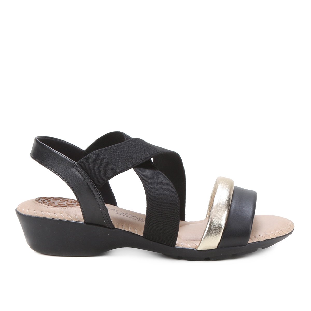 Sandália Modare Tiras Cruzadas Feminino - Preto Menor preço em Sandália Modare Tiras Cruzadas Feminino - Preto