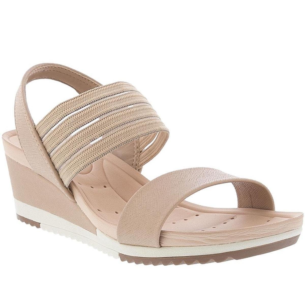 Sandália Modare Ultraconforto Anabela Elástico Bege - 38 - Bege Menor preço em Sandália Modare Ultraconforto Anabela Elástico Bege - 38 - Bege