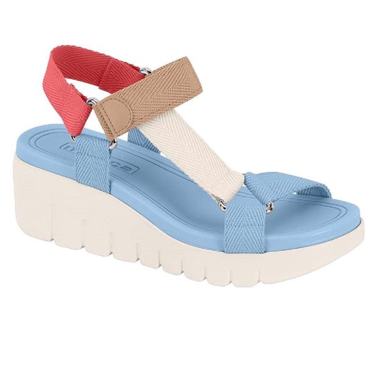 Sandália Moleca Salto Plataforma Azul Sandália Moleca Plataforma