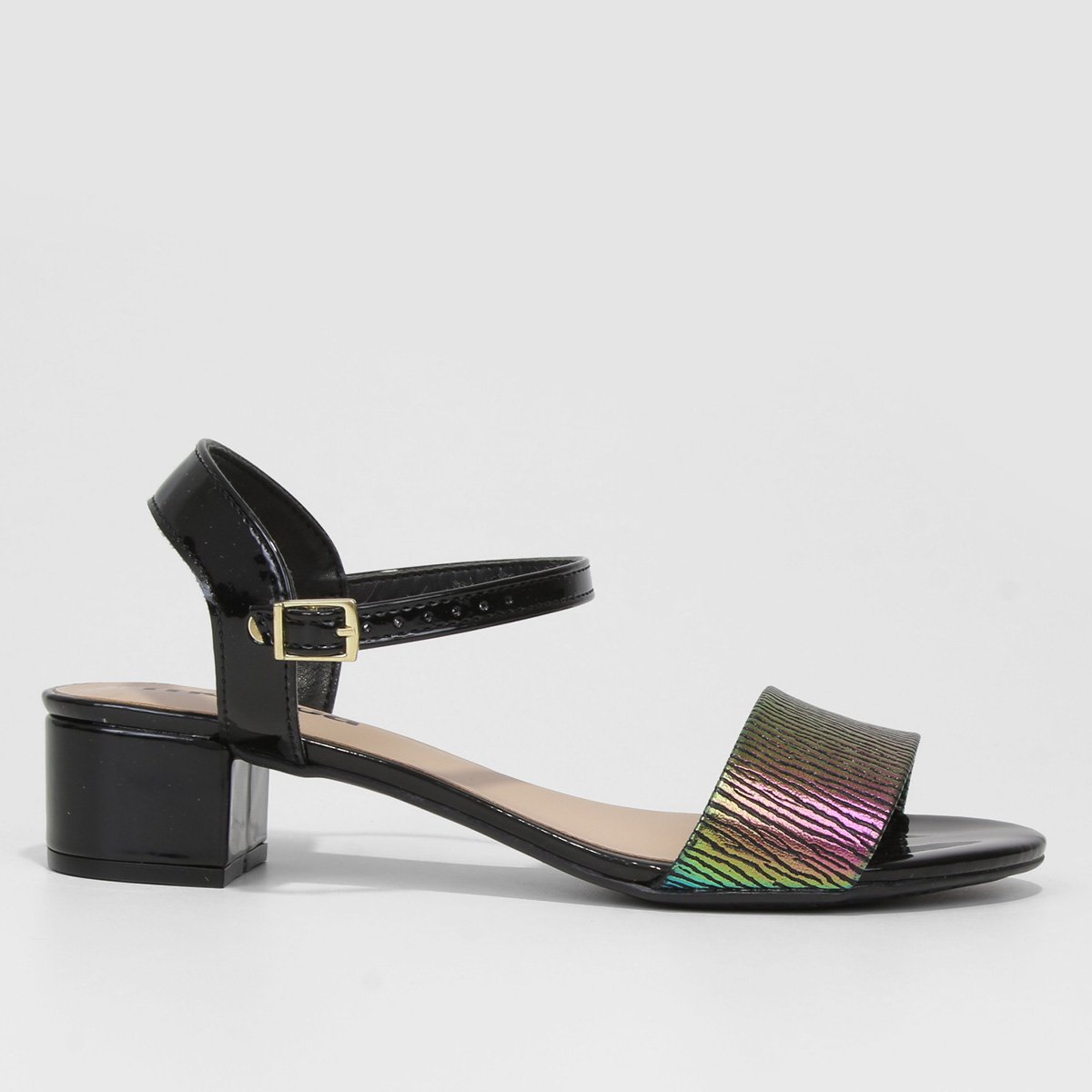 Sandália Moleca Salto Bloco Baixo Feminina - Preto Menor preço em Sandália Moleca Salto Bloco Baixo Feminina - Preto