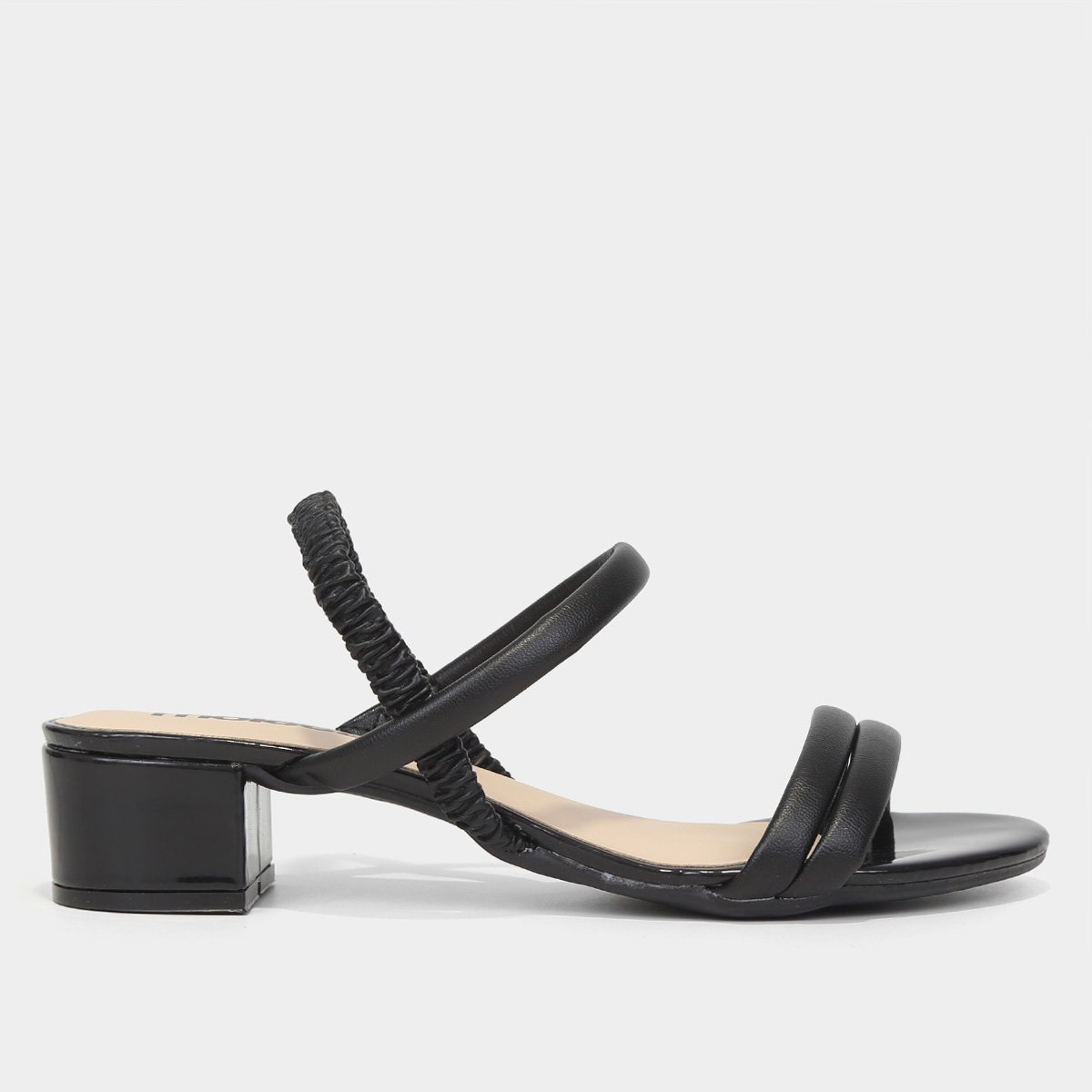 Sandália Moleca Salto Bloco Feminina - Preto Menor preço em Sandália Moleca Salto Bloco Feminina - Preto