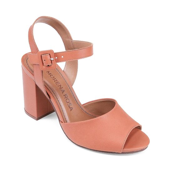 Sandalia Morena Rosa Salto Alto Fivela Forrada Feminino Zattini