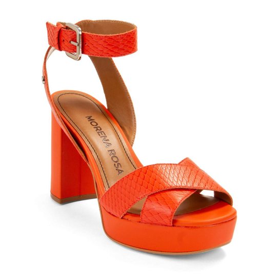 Sandália Morena Rosa Salto Alto Rebite Personalizado Feminina