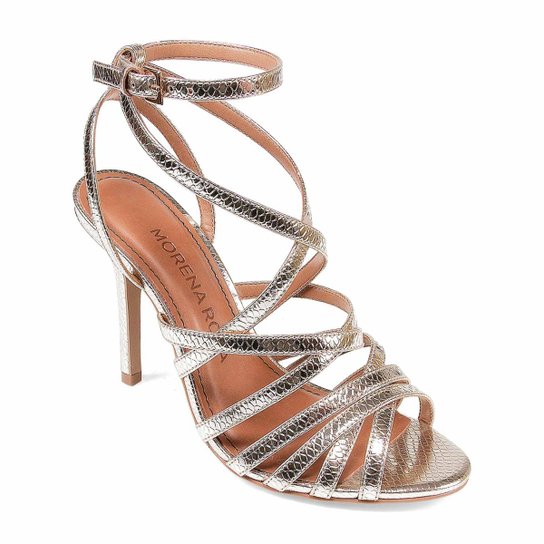 Sandalia Morena Rosa Salto Alto Tiras Finas Feminino Zattini