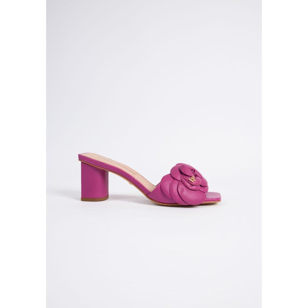 Sandália Mule com Flores Lança Perfume - Rosa | Zattini