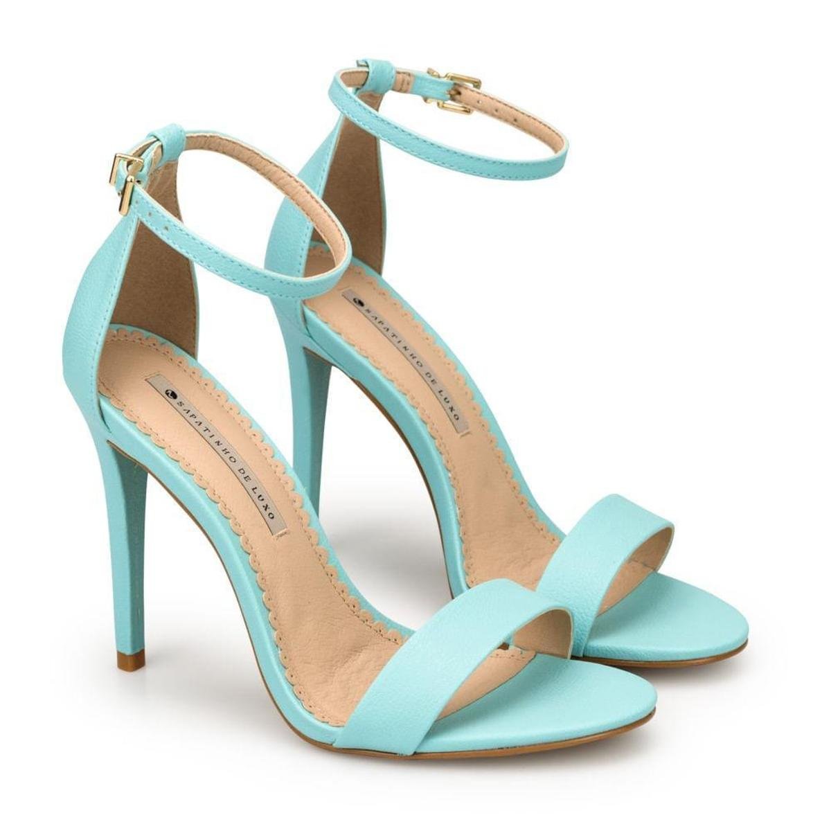 Sandália Napa Naturale Mint Salto Fino SAPATINHO DE LUXO - Verde | Zattini