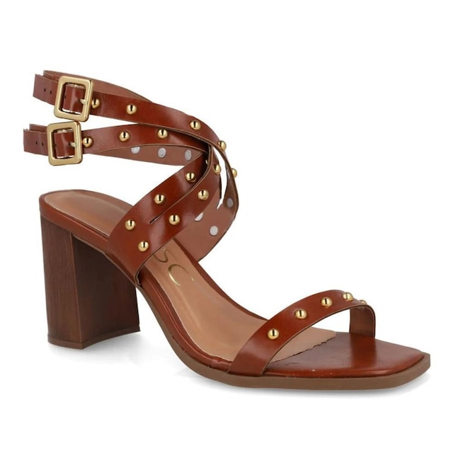 Sandália Osc Tachas Metálicas Feminina