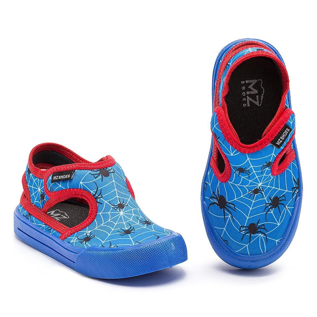 Sandália Papete Esportiva Calce Fácil Menino Infantil Antiderrapante Verão Leve Azul Aranha Mz Shoes