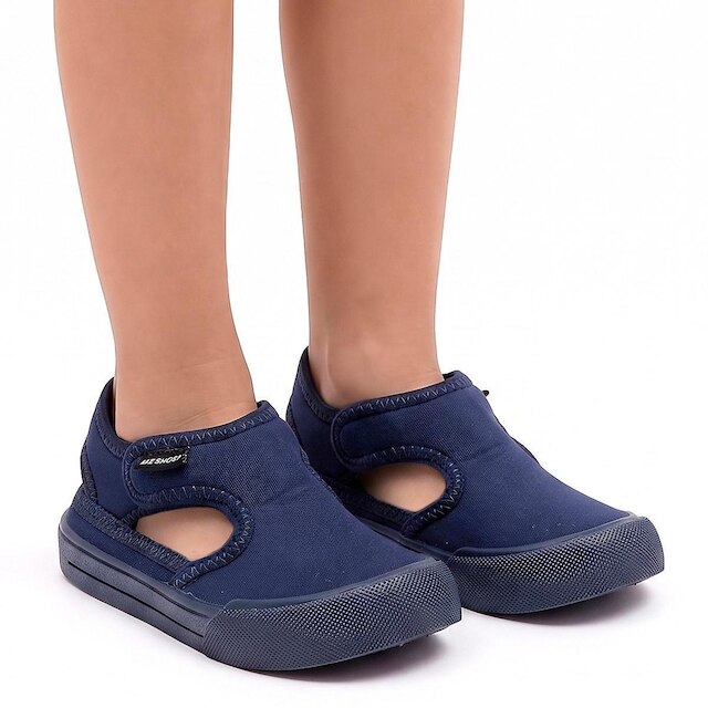 Sandália Papete Esportiva Calce Fácil Menino Infantil Antiderrapante Verão Leve Marinho Mz Shoes