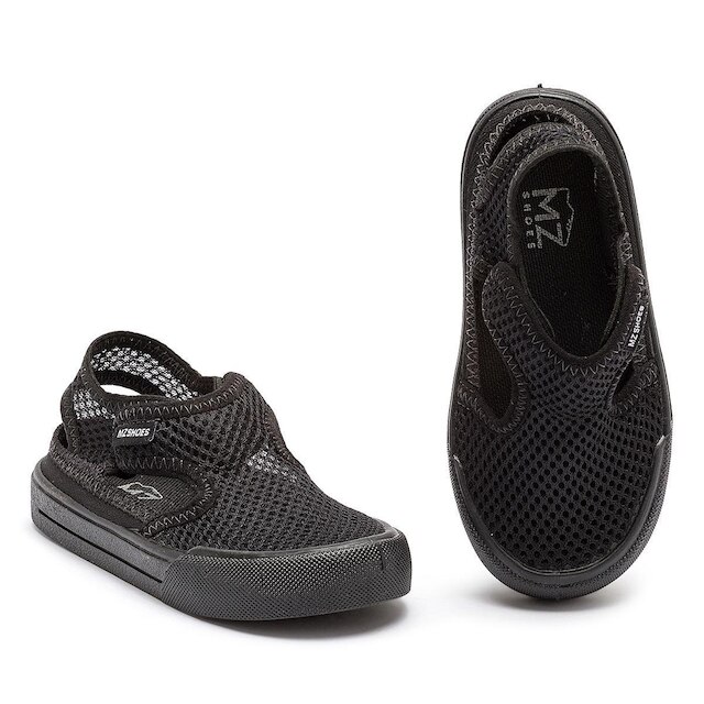 Sandália Papete Esportiva Calce Fácil Menino Infantil Antiderrapante Verão Leve Preto Mz Shoes
