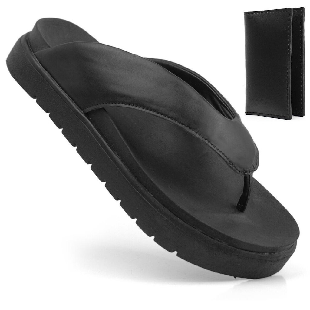 Sandália Papete Feminina Asa Delta Branca Chinelo De Dedo Flat Moda Confortável + Porta Cartão