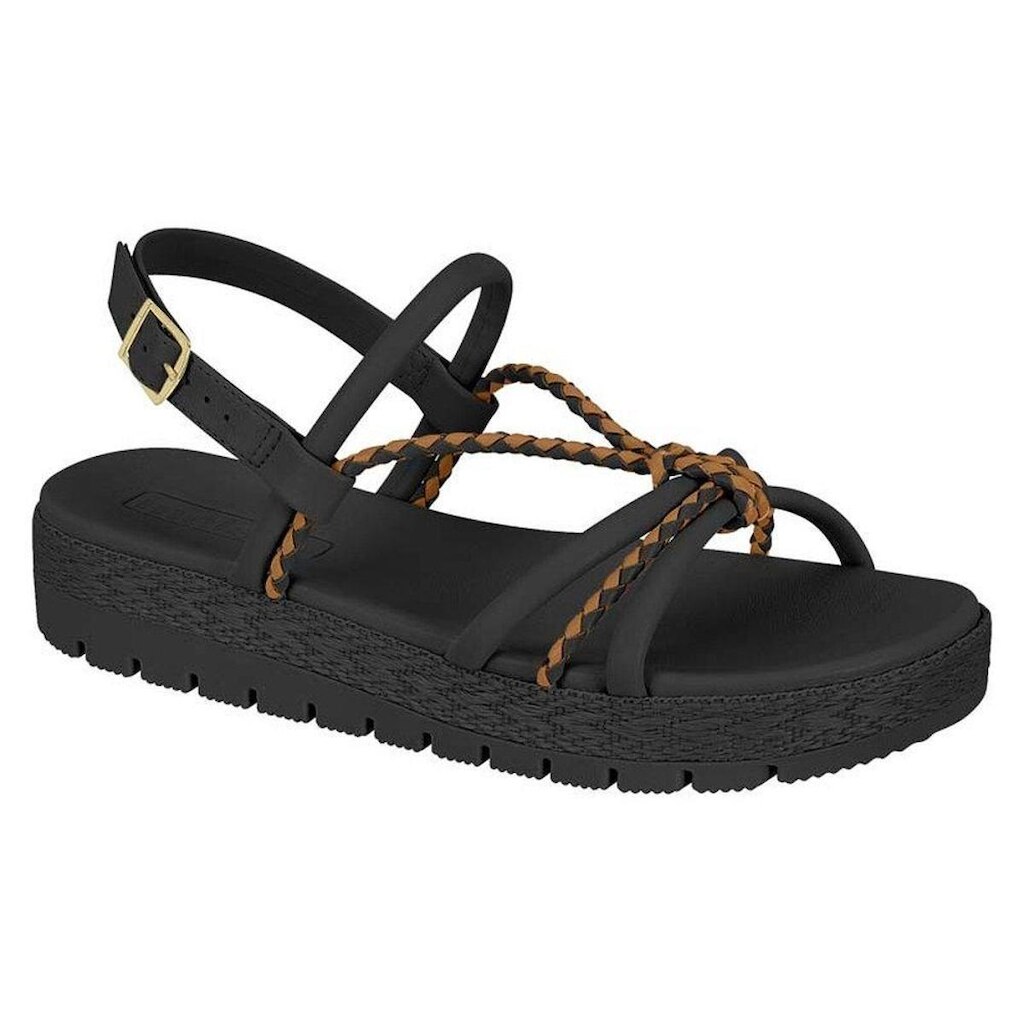 Sandália Papete Feminina Flatform Boho Moleca Nó Tiras com Nó Confortável