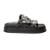 Sandalia Papete Feminina Lancamento Cobra Flatform Pedraria - Preto
