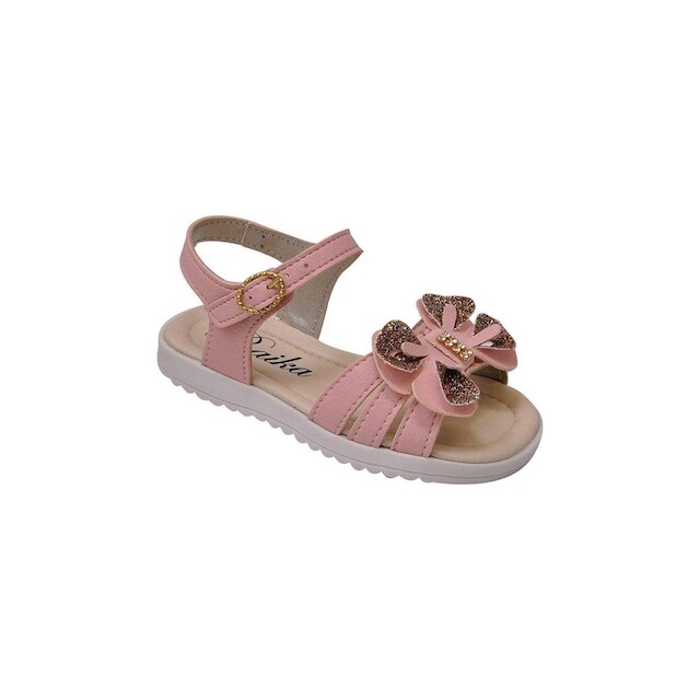 Sandália Papete Infantil Menina Laço Duplo Rosa