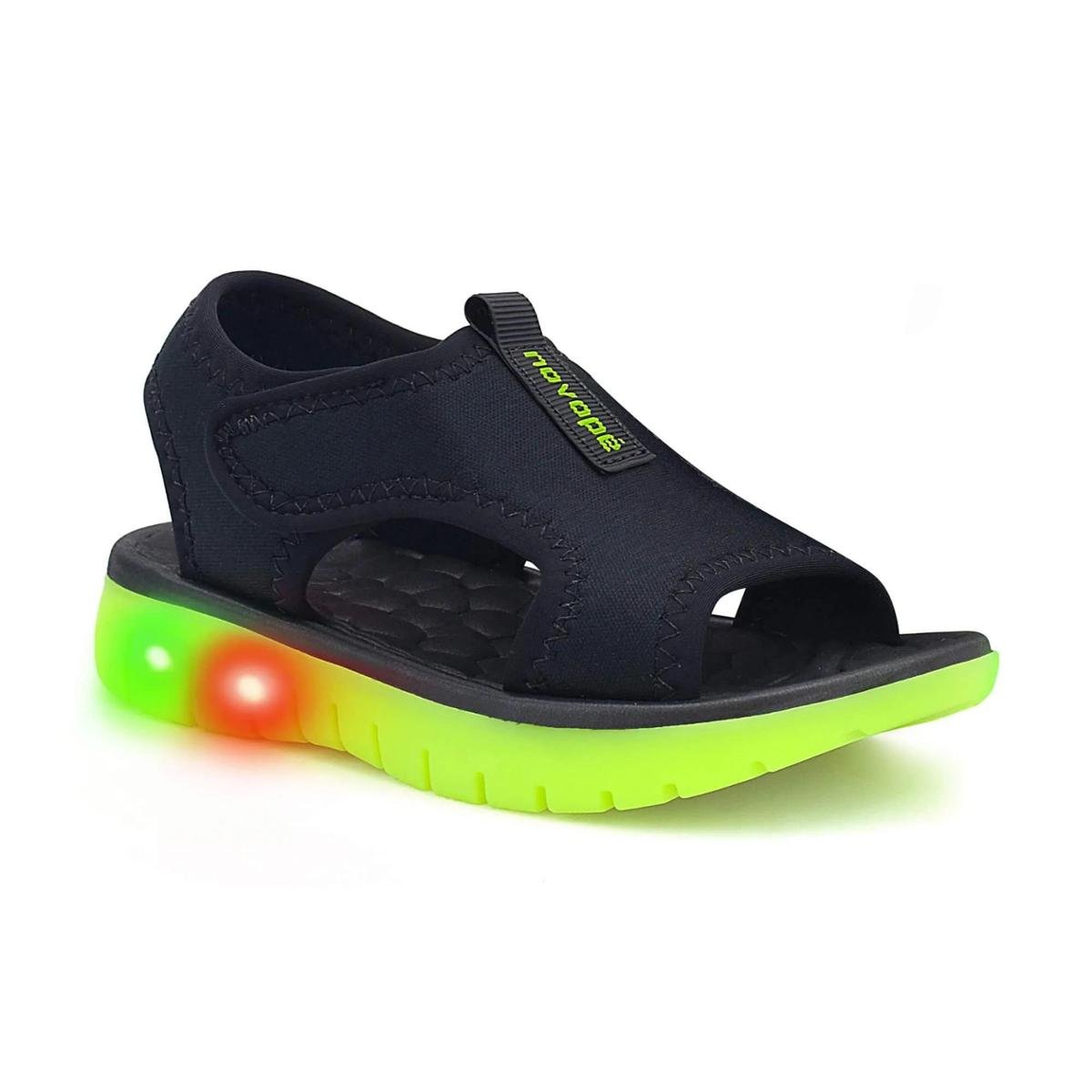 Sandália Papete Infantil Menino Novopé Preta com led Luz Sandalia Masculina Infantil Menor preço em Sandália Papete Infantil Menino Novopé Preta com led Luz Sandalia Masculina Infantil