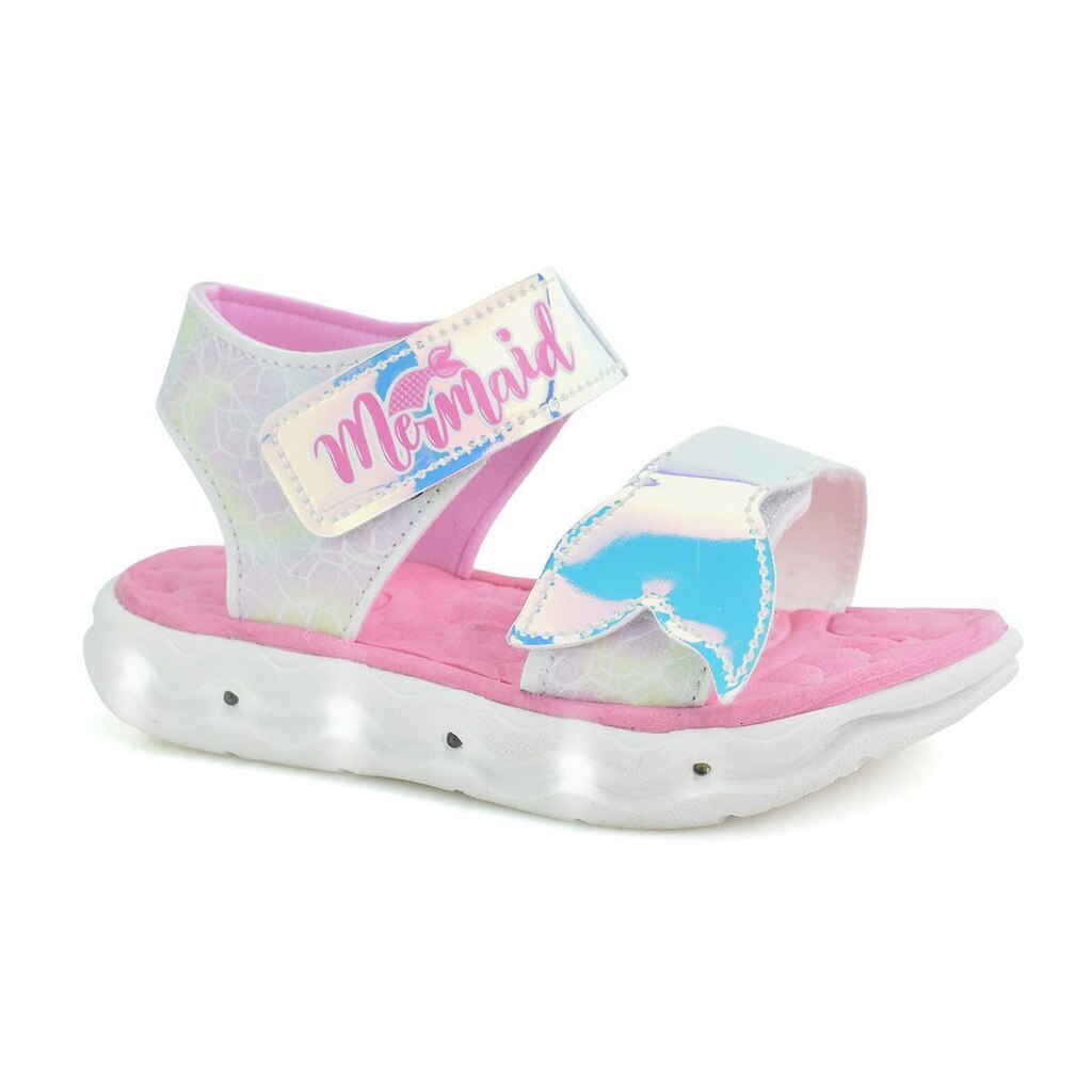 Sandália Papete Mini Pé Menina Rosa Velcro Ajustavel