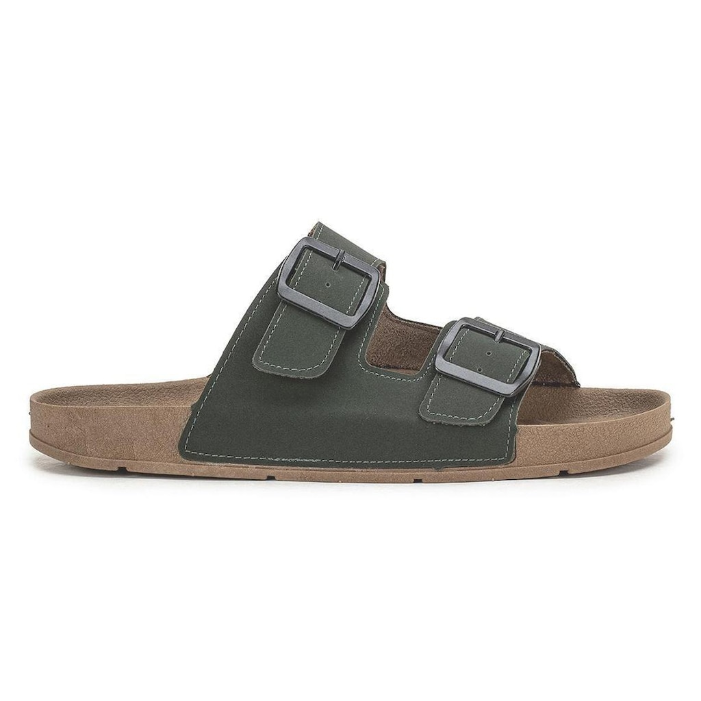 Sandália Papete Nathos SLIDE  Masculina - Verde Militar
