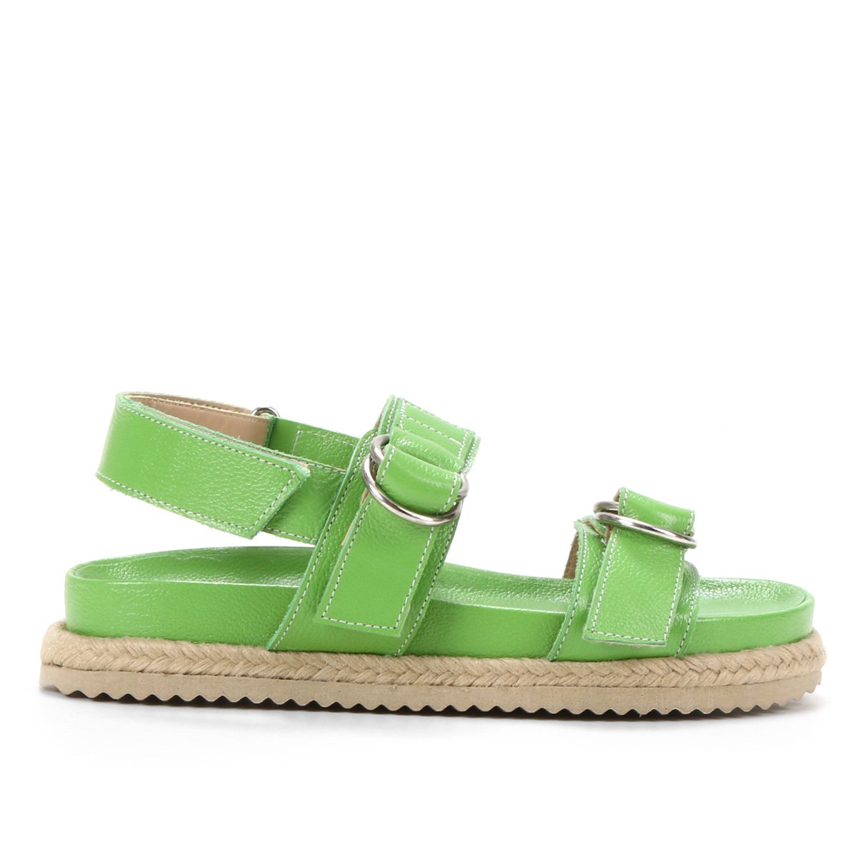 Sandália Papete Shoestock Couro Tira Dupla Feminina - Verde Menor preço em Sandália Papete Shoestock Couro Tira Dupla Feminina - Verde