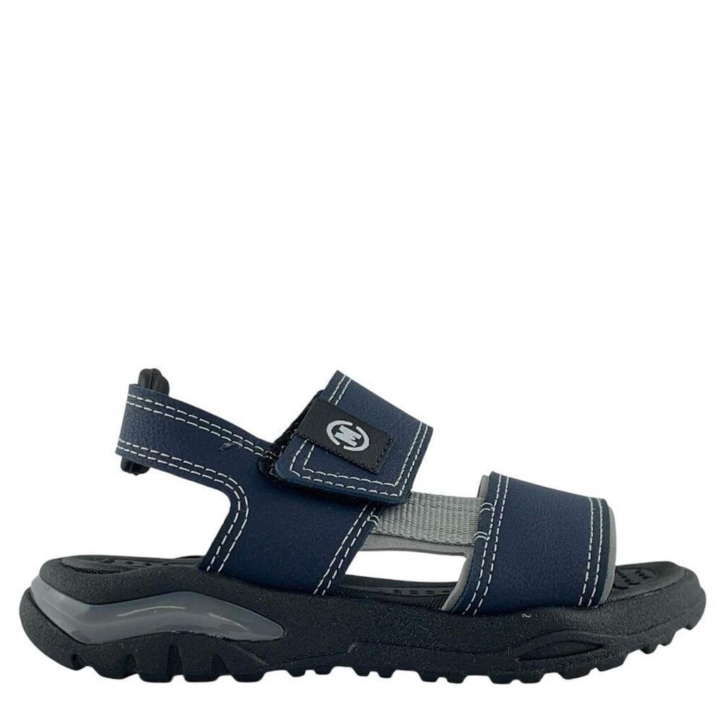 Sandália Para Meninos Molekinho Autocolante Preto Azul 2430102