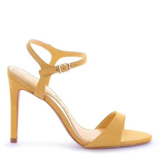 Sandalia Paula Brazil Juliana Couro Nobuck Feminina - Amarelo