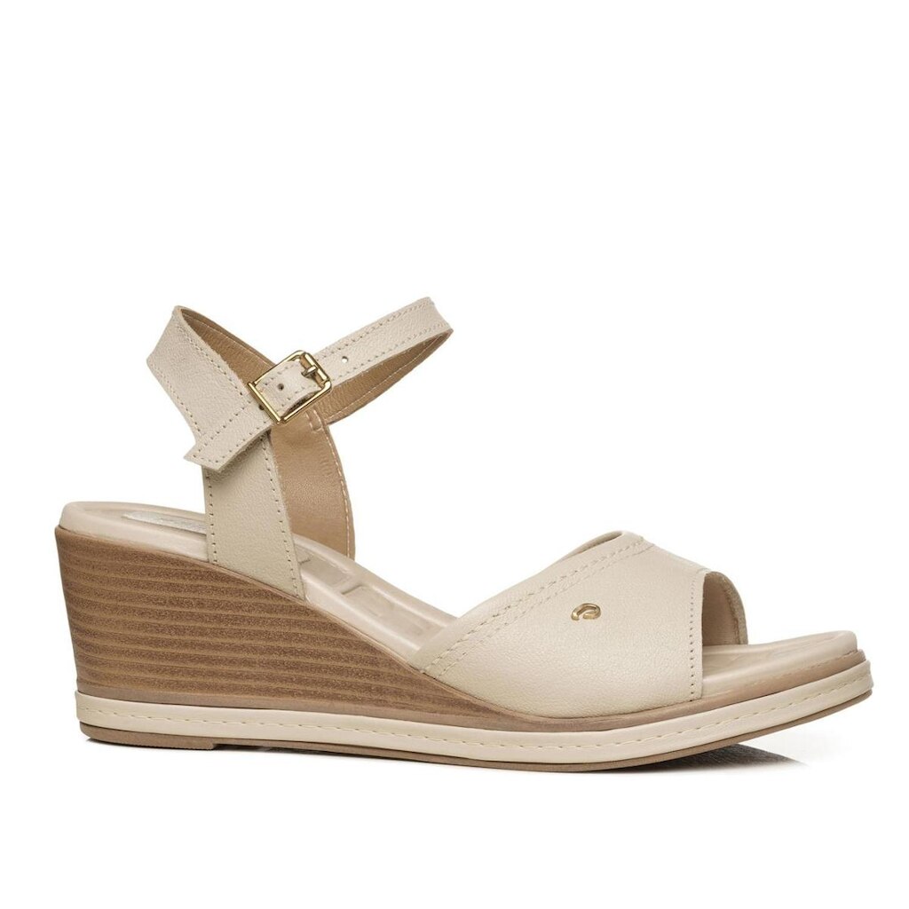 Sandália Pegada Feminina em Couro Off White 233952-05