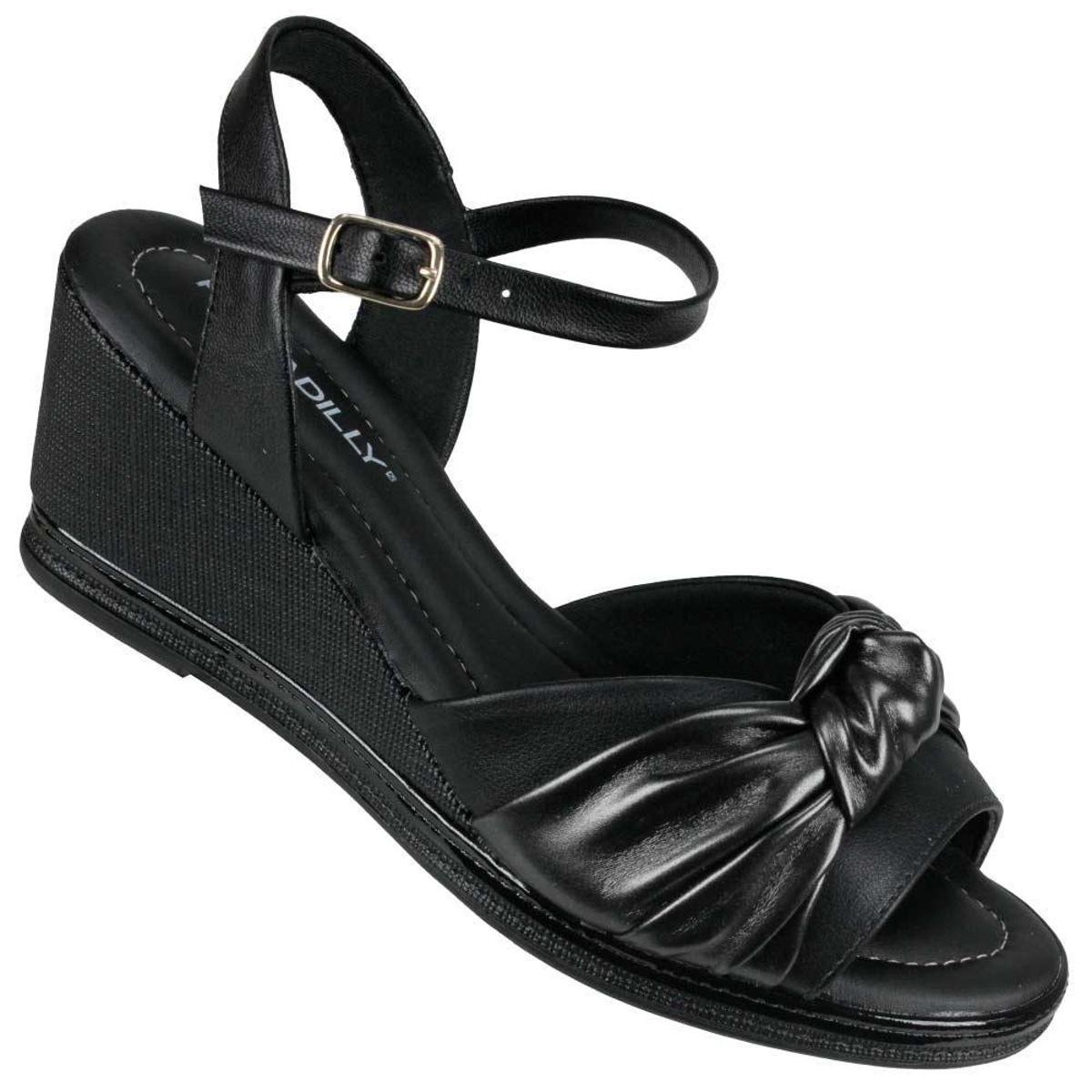 Sandália Piccadilly 408192 Napa Feminino - Preto Menor preço em Sandália Piccadilly 408192 Napa Feminino - Preto