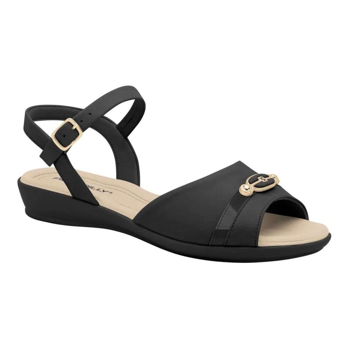 Sandália Piccadilly Original Joanete Pés Largos Ortopédico - Preto Menor preço em Sandália Piccadilly Original Joanete Pés Largos Ortopédico - Preto