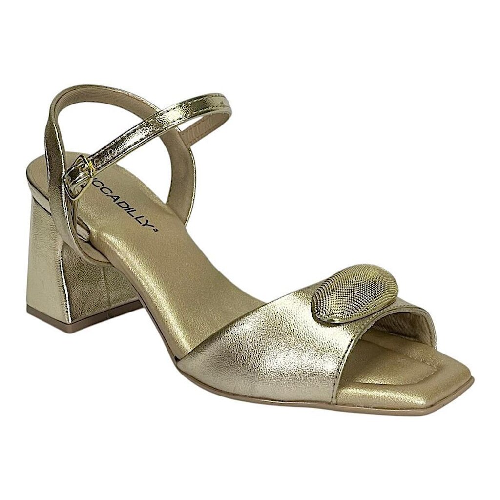 Sandália Piccadilly Salto Bloco Flavia 626053 Ouro