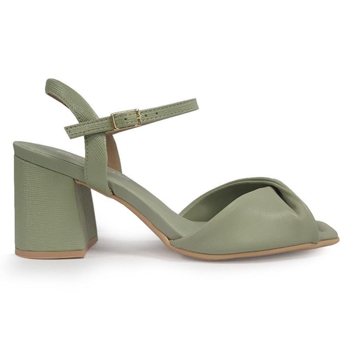 Sandália Piccadilly Sling Back Salto Bloco 626033 33/40 - Verde Menor preço em Sandália Piccadilly Sling Back Salto Bloco 626033 33/40 - Verde
