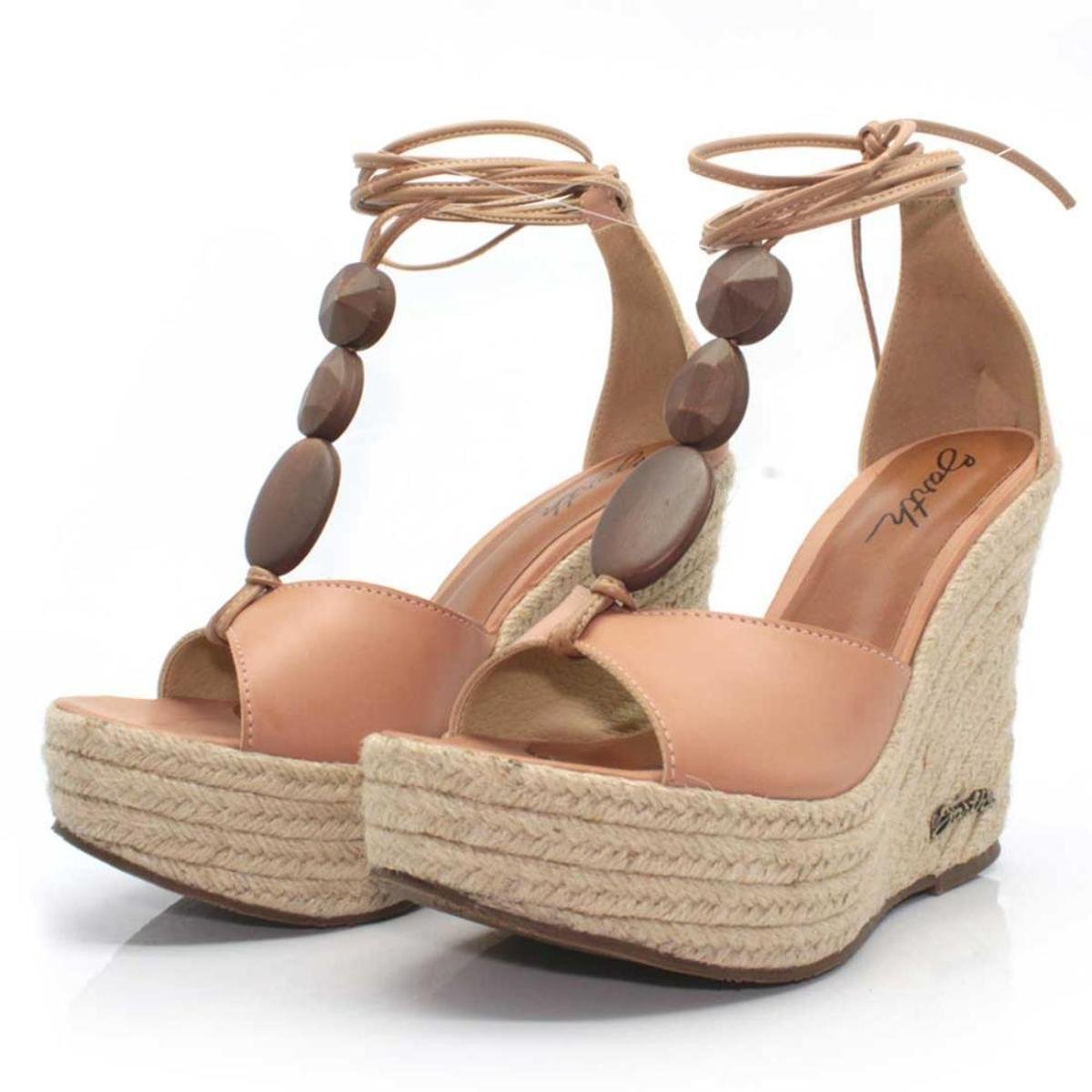 Sandália Plataforma Barth Shoes Jurere Estilosa Moderna - Bege | Zattini