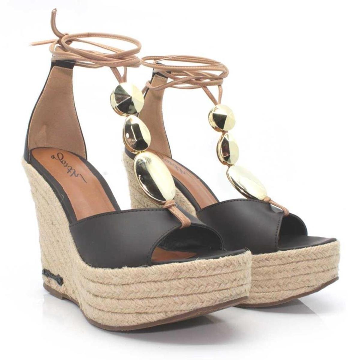 Sandália Plataforma Barth Shoes Jurere Estilosa Moderna - Preto | Zattini