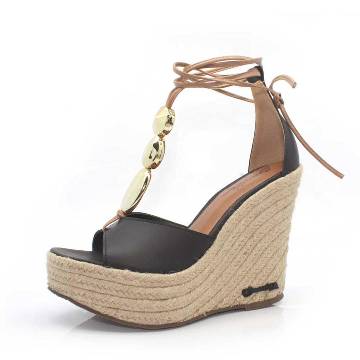 Sandália Plataforma Barth Shoes Jurere Estilosa Moderna - Preto | Zattini