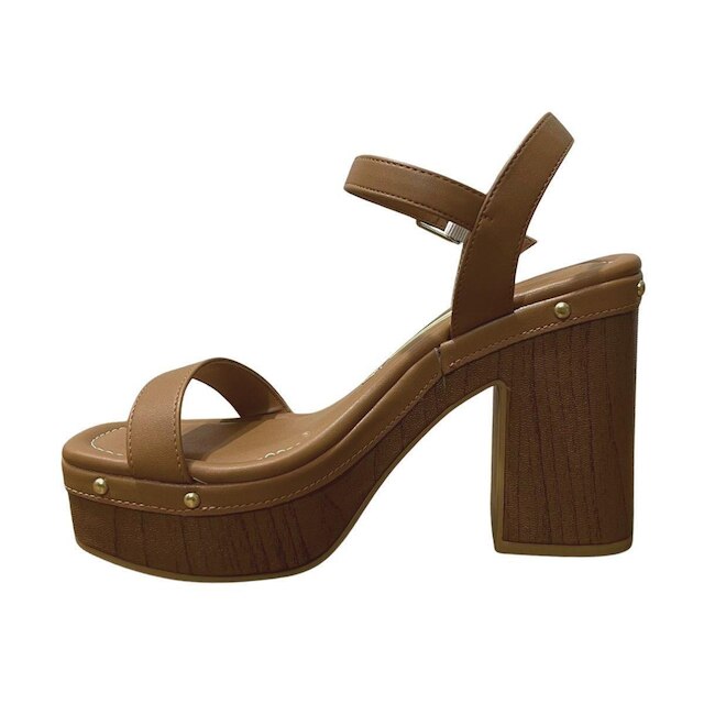 Sandália Plataforma de Salto Bloco Feminino Vizzano 6541.200 Marrom