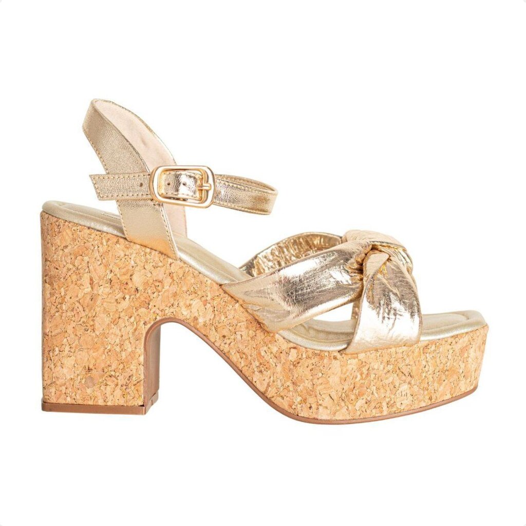 SANDÁLIA PLATAFORMA GLAM OURO DM