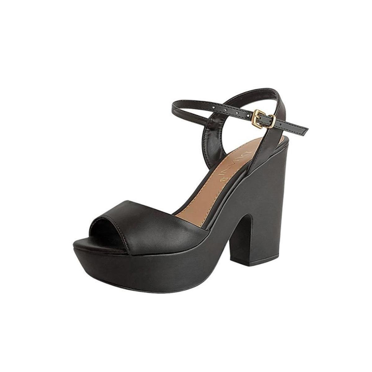 Salto Grosso Sandalia Plataforma Preta Vizzano Zattini Sandalia