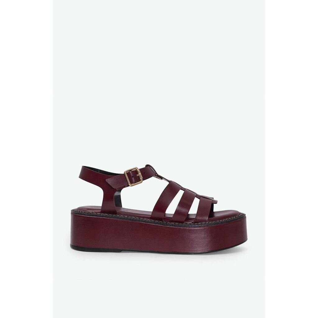 Sandália Plataforma Salto 5cm Romana Tira com Fivela Regulável Millenium Confortável Sofisticado