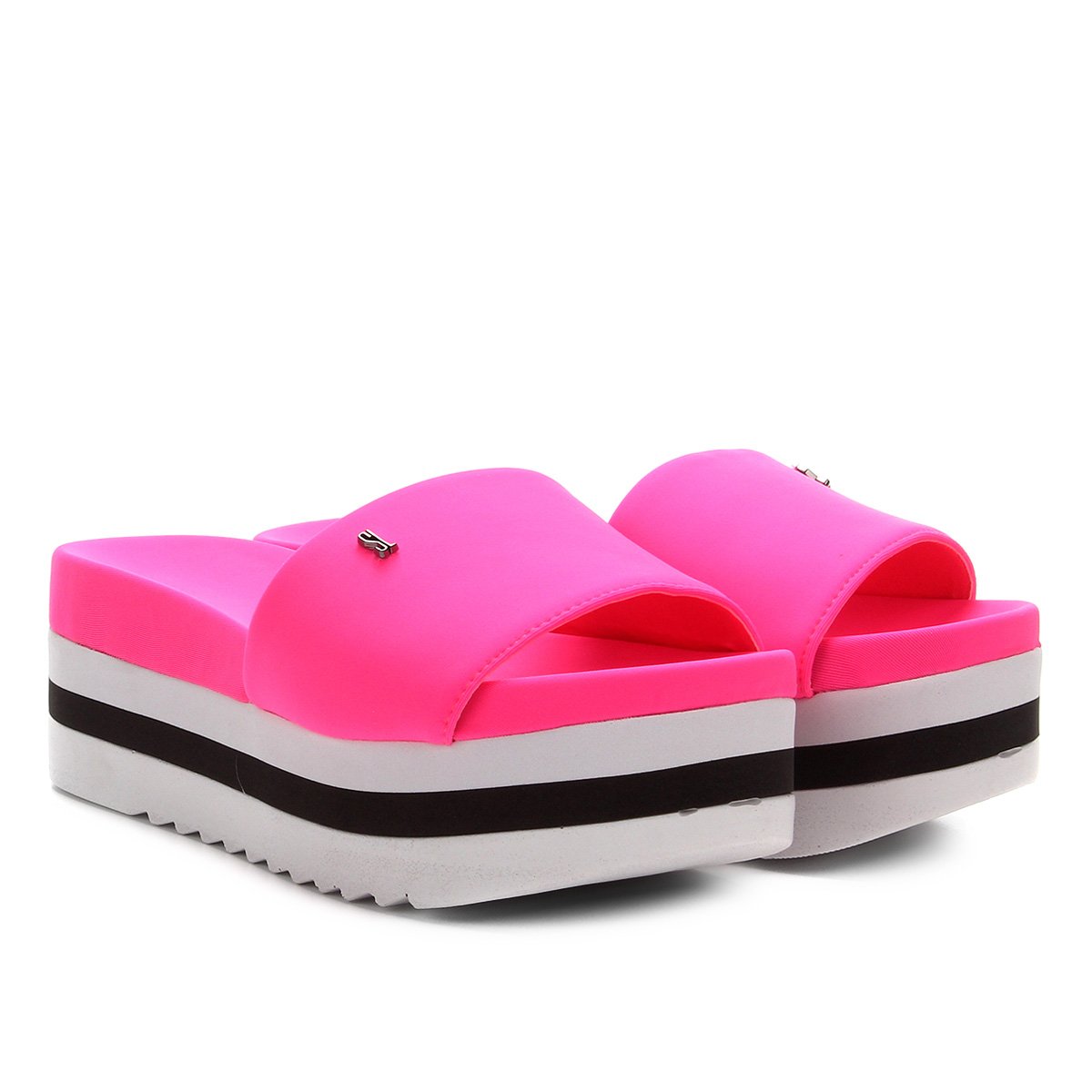 Sandália Plataforma Santa Lolla Neoprene Neon Feminina - Pink | Zattini