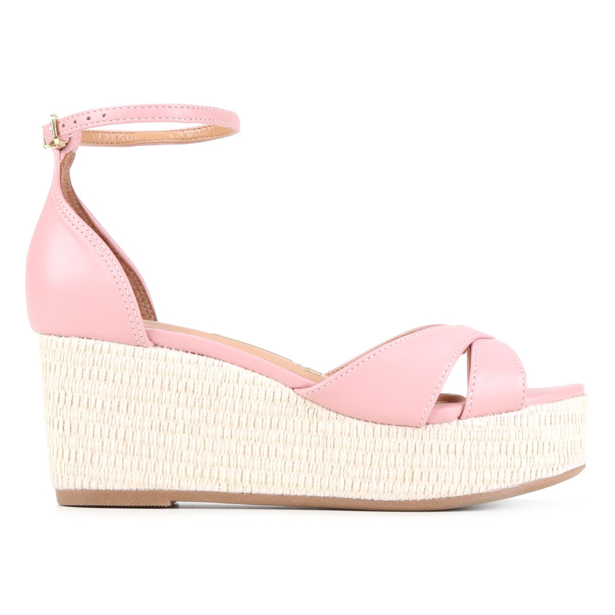 Sandália Plataforma Vizzano Tiras Cruzadas Feminina - Rosa Menor preço em Sandália Plataforma Vizzano Tiras Cruzadas Feminina - Rosa