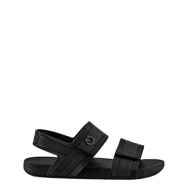 Sandália Preta Tiras Largas Velcro | Cartago