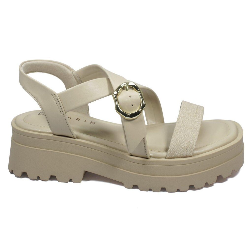 Sandália Ramarim Napa Jeans Plus Almond Feminino 26-38203