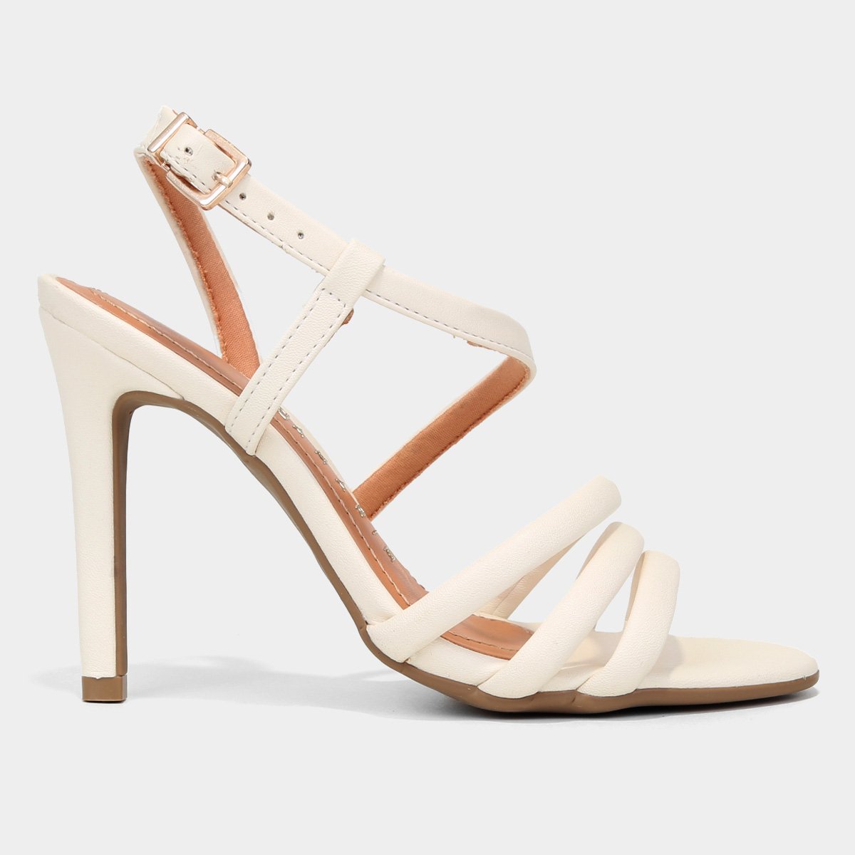 Sandália Ramarim Salto Fino Multi Tiras Feminina - Branco Menor preço em Sandália Ramarim Salto Fino Multi Tiras Feminina - Branco