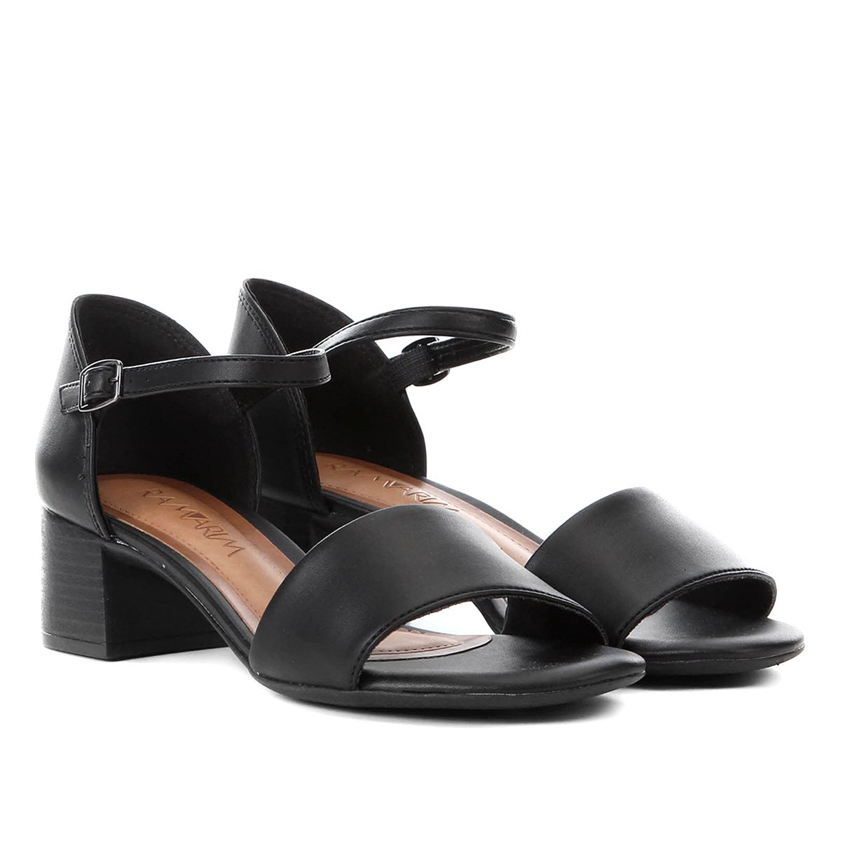 Sandália Ramarim Salto Grosso Básica Feminina - Preto Menor preço em Sandália Ramarim Salto Grosso Básica Feminina - Preto