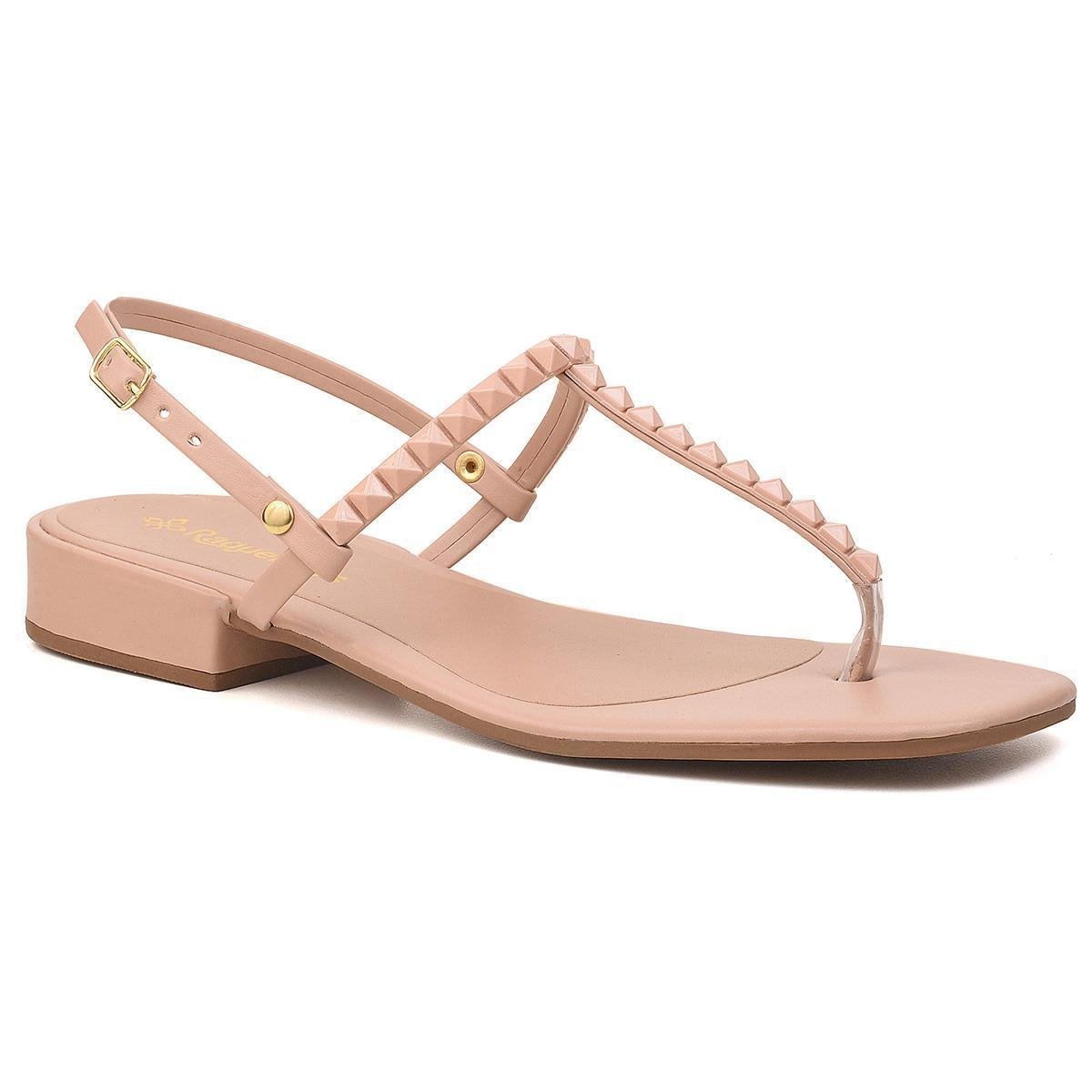 Sandália Raquel Dias de Dedo Enfeite de Duas Tiras ABS - Bege Menor preço em Sandália Raquel Dias de Dedo Enfeite de Duas Tiras ABS - Bege