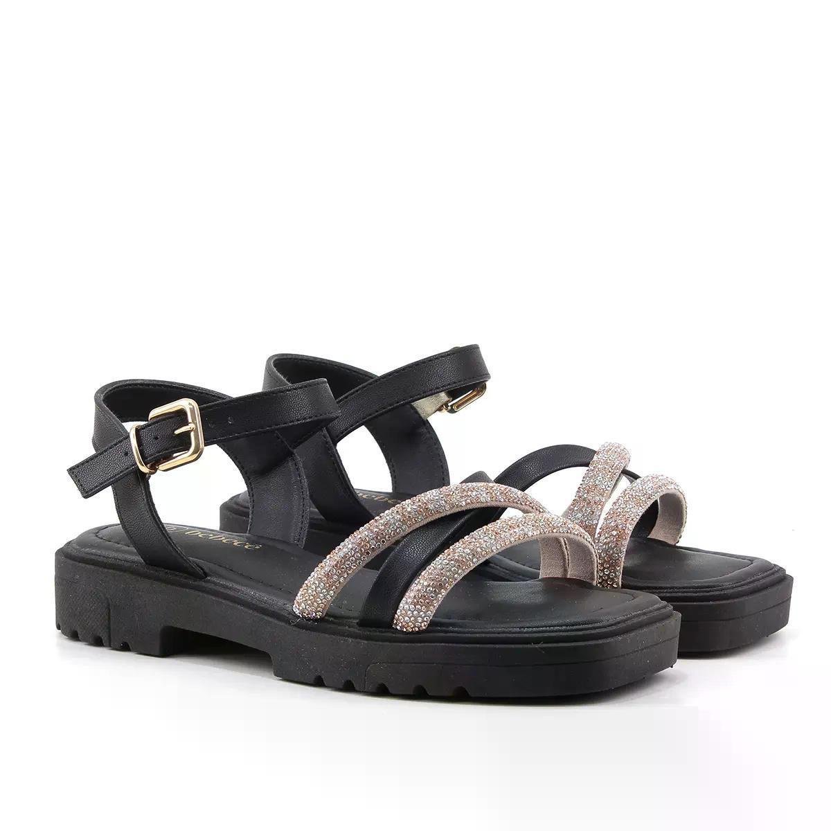 Sandália Rasteira Bebecê Tratorada Multi Tiras Zattini