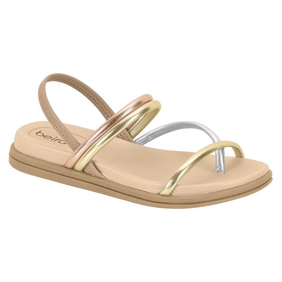 Sandália rasteira beira rio feminina 8513.100 - Bege Menor preço em Sandália rasteira beira rio feminina 8513.100 - Bege