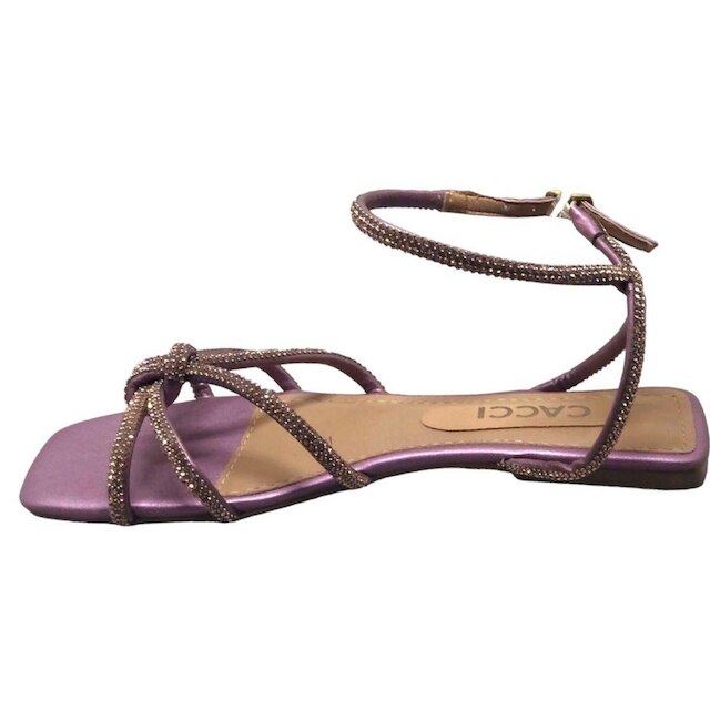 Sandália Rasteira Cacci com Strass Conforto Rq144